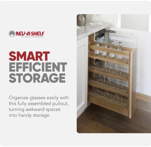 Rev-A-Shelf Pullout Organizer w/Blum Soft-Close, Min Cabinet Opening 5.5" W
