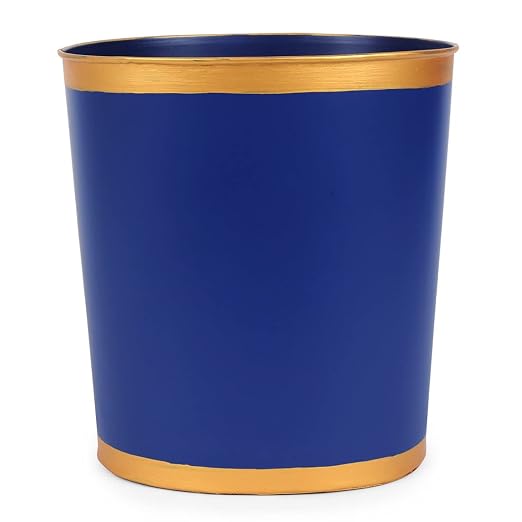 Jaye's Studio Mattie Line, Oval Wastebasket & Garbage Bin, Hand-Painted by Jaye%27s+Studio