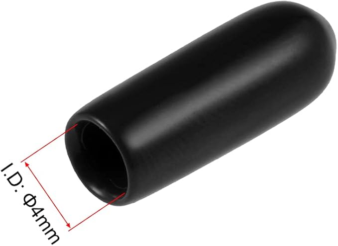 uxcell 20pcs Rubber End Caps 4mm ID Vinyl Round Tube Bolt Cap Cover Thread - Image 3