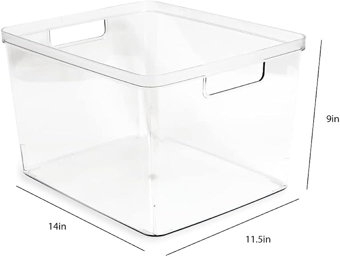 Isaac Jacobs 2-Pack Extra-Large Clear Storage Bins w/Cutout Handles, Plastic - Image 3