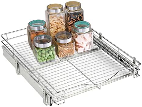 DINDON 1 Tier Pull Out Cabinet Organizer (17" W x 21" D) Heavy-Duty...