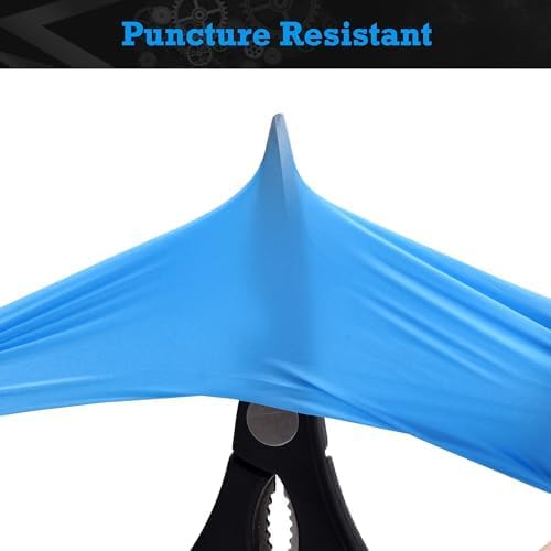 TitanFlex Heavy-Duty Blue Nitrile Gloves, Fully Textured, Mechanic Disposable - Image 6