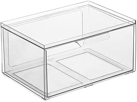 mDesign Plastic Wide Stackable Kitchen Storage Organizer Bin Containers by mDesign