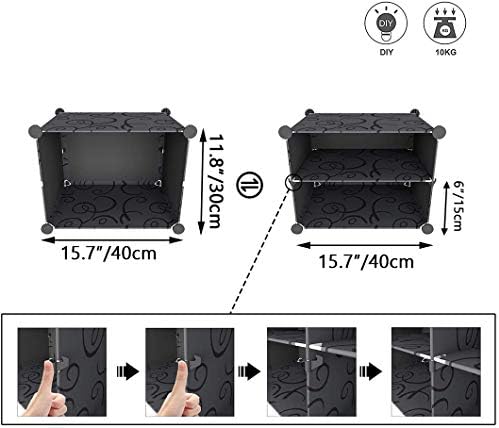 HOMIDEC Shoe Rack Organizer 48 Pair Modular Shoe Storage Cabinet for Closet