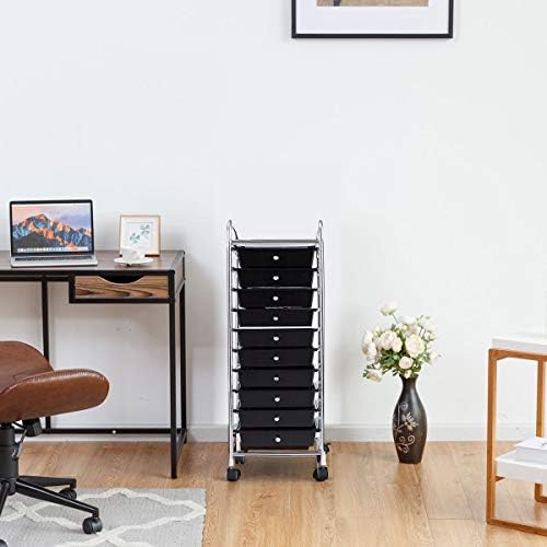 Giantex 10 Drawer Rolling Storage Cart Scrapbook Paper Office School Organize...