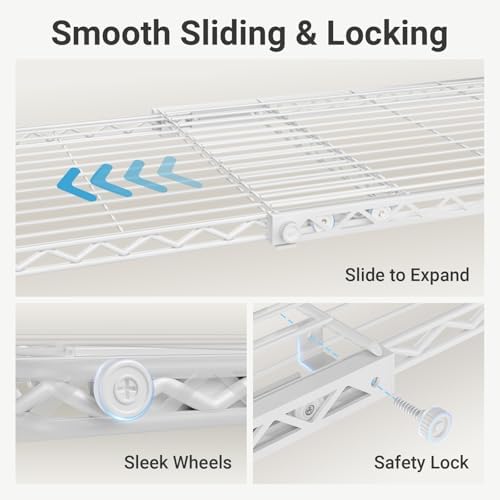 VIPEK X3 Expandable Heavy Duty Clothes Rack Closet Organizer System White