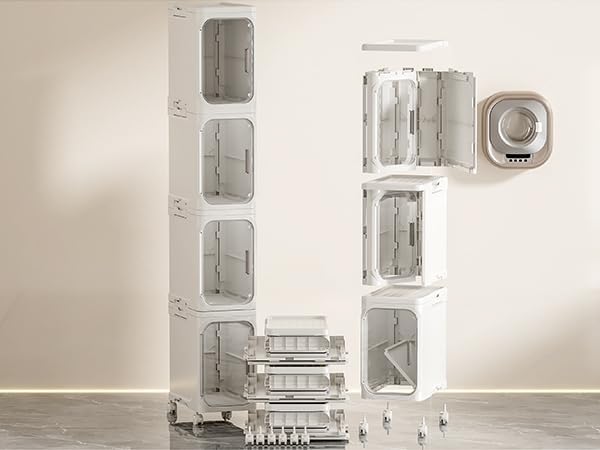 JOYZAN Narrow Bathroom Storage Cabinet with Movable Wheels, Slim Storage Cabi...