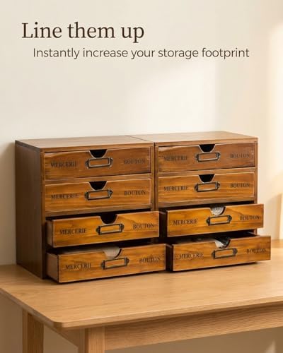 Modular Stackable Apothecary Cabinet 4 Drawer Desk Organizer - Retro Library ...