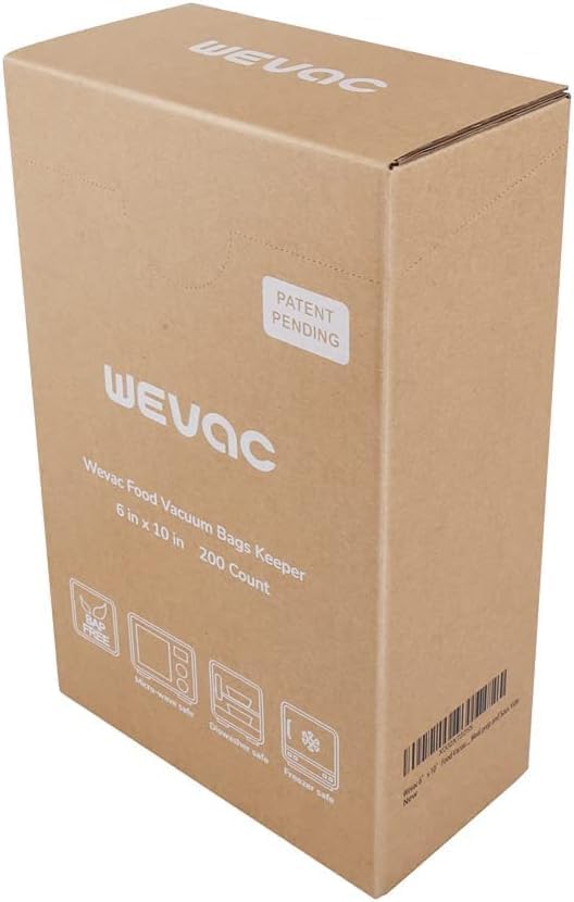 Wevac 6” x 10” 200 Count Food Vacuum Sealer Bags Keeper, PreCut Pint, BPA Free - Image 3