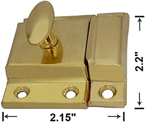 QCAA Oval Turn Cabinet Latch, for Cupboard & Other Furniture, Brass Plated - Image 2