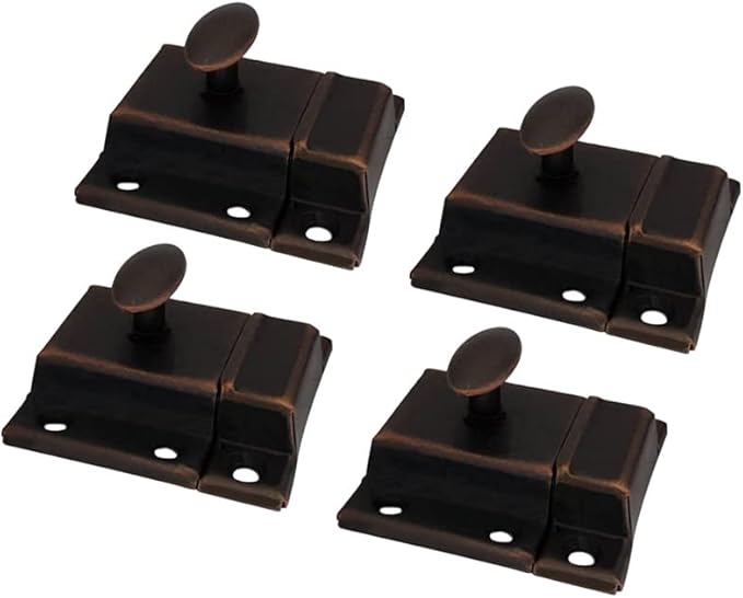 QCAA Oval Turn Cabinet Latch, for Cupboard & Other Furniture, Antique Copper by QCAAHardware