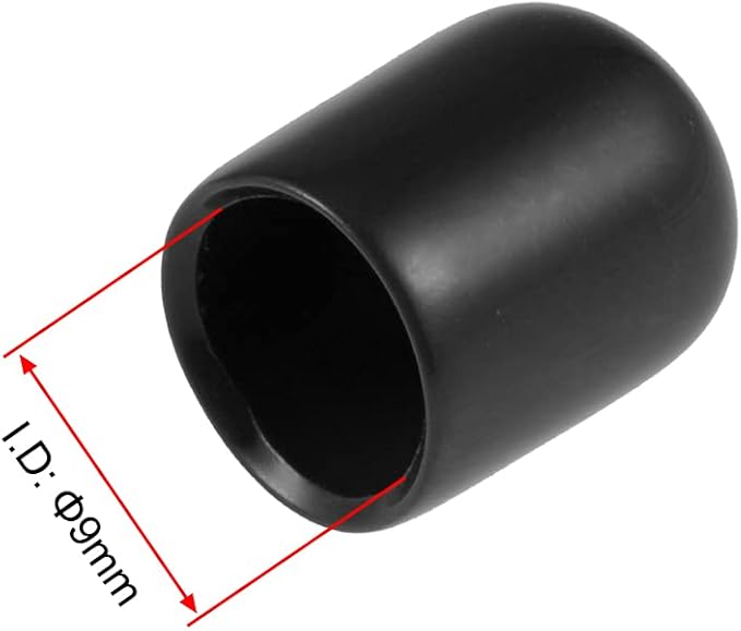 uxcell 20pcs Rubber End Caps 9mm ID Vinyl Round Tube Bolt Cap Cover Thread - Image 3