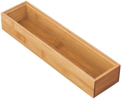 mDesign Wooden Bamboo Drawer Organizer - Image 4