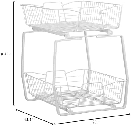 ClosetMaid 14 in. Pull Out Cabinet Organizer, 2 Tier, Heavy Duty, Slide Out P...