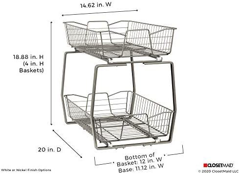 ClosetMaid 14 in. Pull Out Cabinet Organizer, 2 Tier, Heavy Duty, Slide Out P...