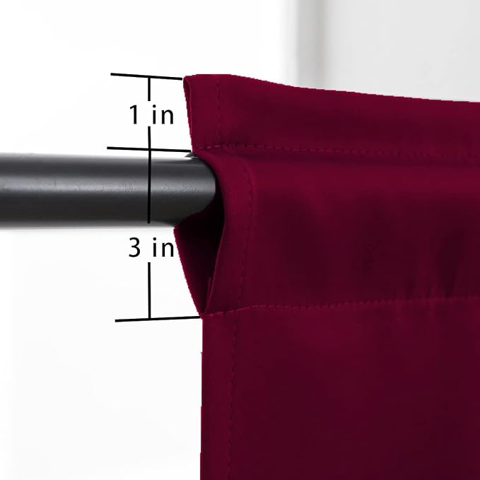Pickluc Burgundy Cafe Curtain 36 Inches Length, Rod Pocket Small Kitchen Curtain - Image 2