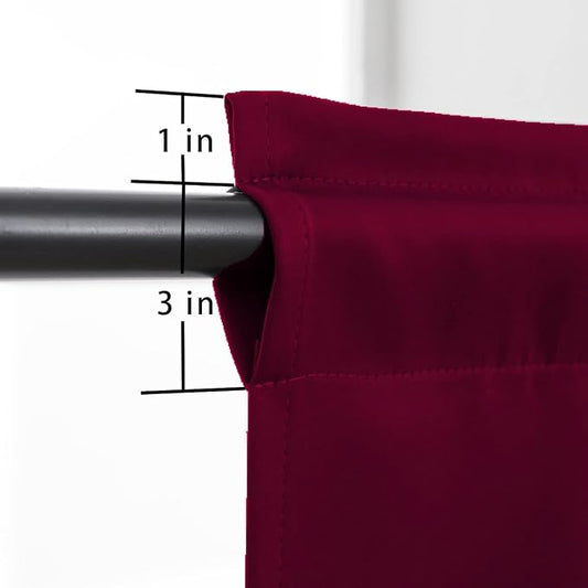 Pickluc Burgundy Cafe Curtain 36 Inches Length, Rod Pocket Small Kitchen Curtain - Image 2