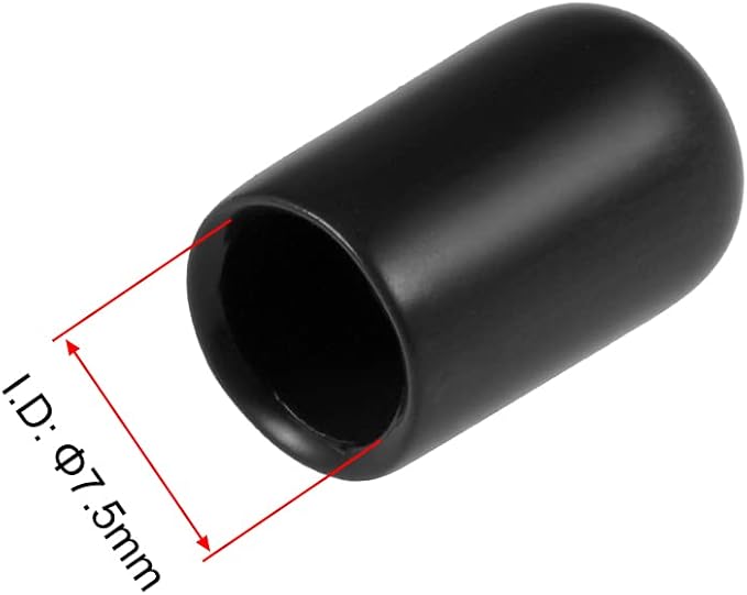 uxcell 20pcs Rubber End Caps 7.5mm ID Vinyl Round Tube Bolt Cap Cover Thread - Image 3
