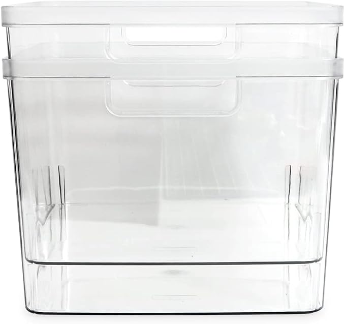 Isaac Jacobs 2-Pack Extra-Large Clear Storage Bins w/Cutout Handles, Plastic - Image 6