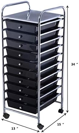Giantex 10 Drawer Rolling Storage Cart Scrapbook Paper Office School Organize...
