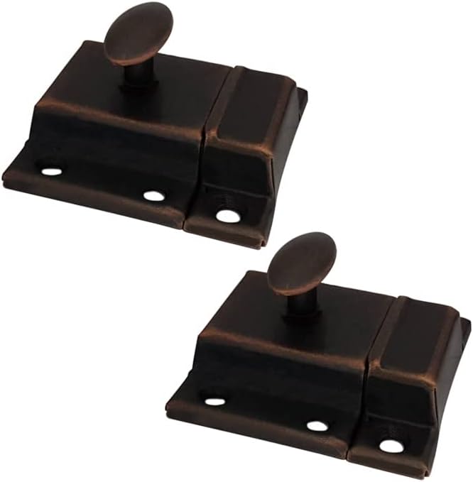 QCAA Oval Turn Cabinet Latch, for Cupboard & Other Furniture, Antique Copper by QCAAHardware