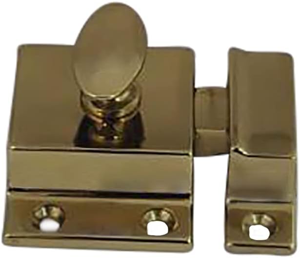 QCAA Traditional Large Oval Turn Cabinet Latch, Solid Brass, by QCAAHardware