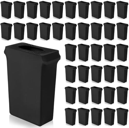 Windyun 40 Pcs 23 Gallon Spandex Trash Can Cover for Events,Black | Stretchable for Wedding Party Fundraiser, Garden Events Decor, Elastic Spandex Fabric, Hides Bins, Trash Can Not Included