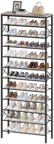YATINEY 12 Tier Shoe Rack, Large Capacity Shoe Storage Organizer Holds 48 Pai...