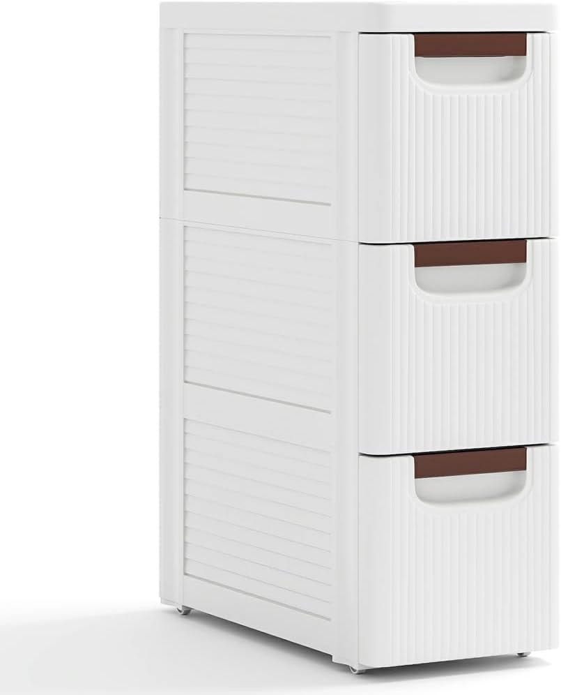 MAT EXPERT Narrow Storage Drawers, Slim Rolling Drawer Cart with Universal Wh...