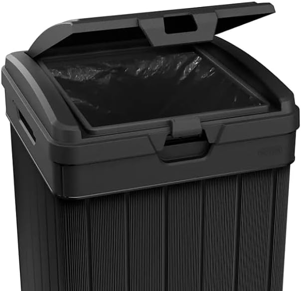 Outdoor Trash Can with Hinged Lid, 33 Gallon Capacity, Built-in Handles - Image 5
