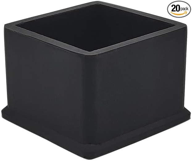 Flyshop Non-Slip Thick Rubber Leg Tips Floor Protectors Square Chair Leg Caps by Flyshop
