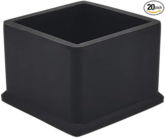 Flyshop Non-Slip Thick Rubber Leg Tips Floor Protectors Square Chair Leg Caps by Flyshop