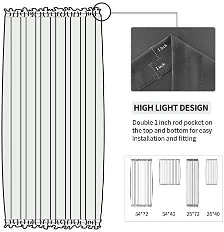 DWCN French Door Curtains – Rod Pocket Thermal Blackout Curtain - Image 4