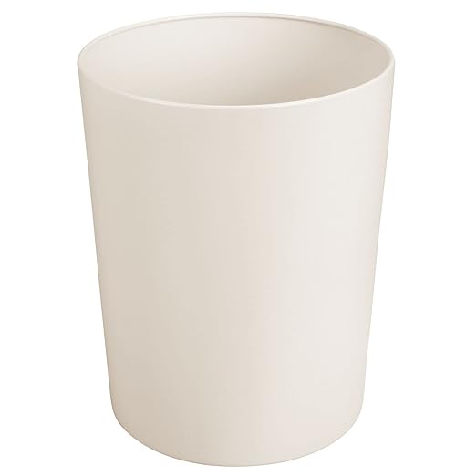 mDesign Round Metal Small 1.7 Gallon Recycle Trash Can Wastebasket, Garbage by mDesign