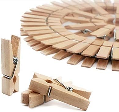 DurReus 50PCS 1.4inch Small Natural Wooden Clothespins - Image 2