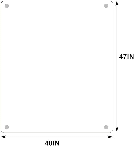 GLSLAND 47"x40" Tempered Glass Chair Mat Heavy-Duty Floor Protector - Image 2