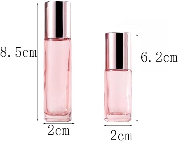 10 Pack Glass Essential Oil Roller Bottles, 5ml Pink Roller Bottles - Image 2