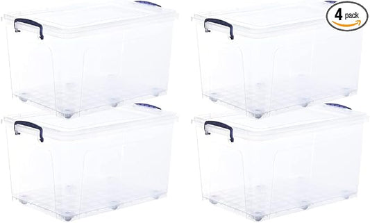 Superio Storage Bins with Lids, Stackable Totes, BPA Free, Odor Free, Organizer by Superio