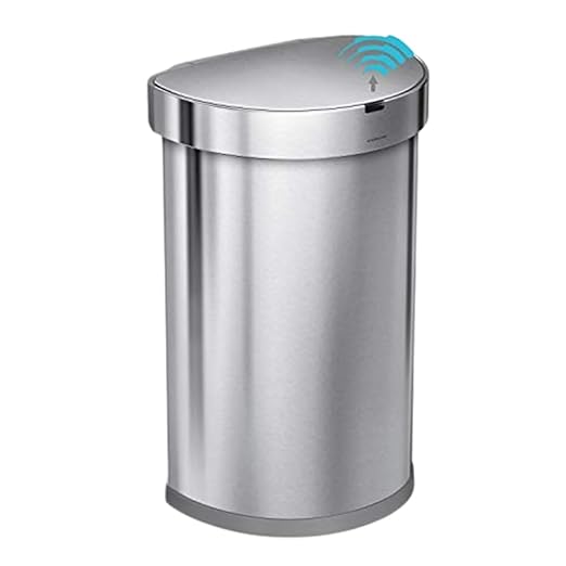 simplehuman 45 Liter / 12 Gallon Semi-Round Automatic Sensor Trash Can by Simplehuman