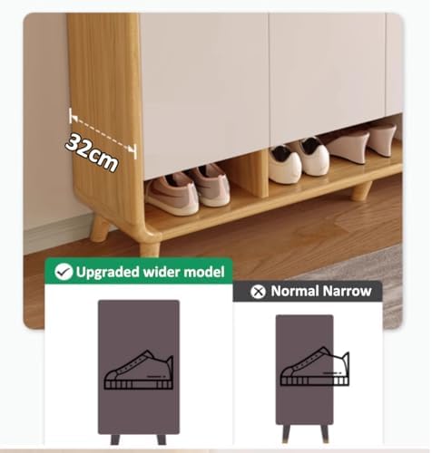 6 Tier Wooden Shoe Cabinet,Storage Cabinet with Drawers Narrow Shoe Cabinet S...
