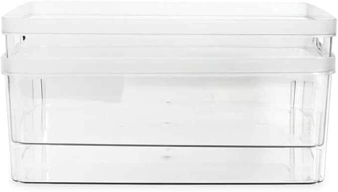 Isaac Jacobs 2-Pack Large Clear Storage Bins w/Cutout Handles, Plastic Organizer - Image 5