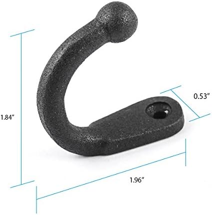 Renovators Supply Manufacturing Single Wall Hook, Wrought Iron Black Powder C...