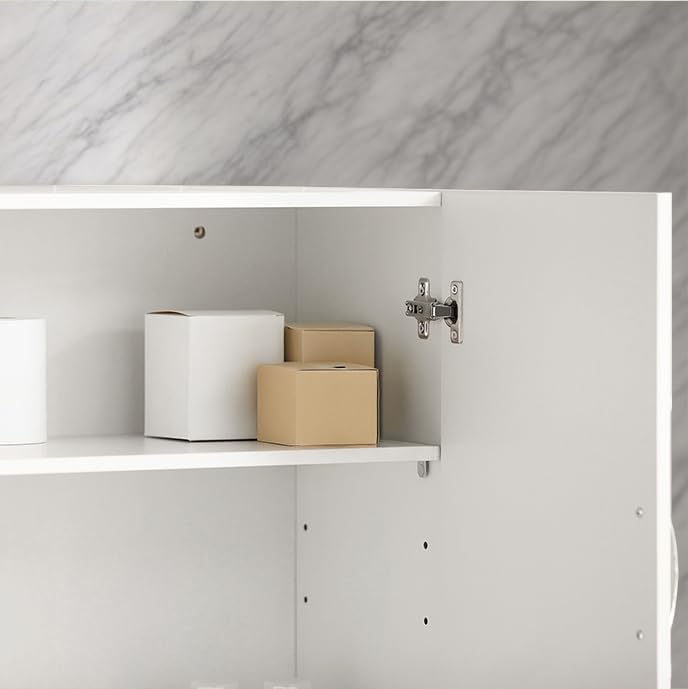 Wall Mount Bathroom & Laundry Storage Cabinet, Wall Size, White
