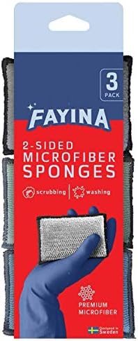 2-Sided Premium Microfiber Dish Sponge and Scrubber 3 Pack Variety - Image 5