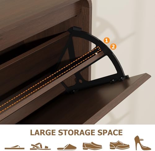 Garvee Hidden Shoe Cabinet, Brown