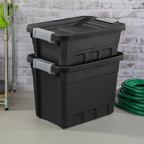 Sterilite Stacker Tote with Latching Lids for Garage, 7.5 Gallon, 24-Pack