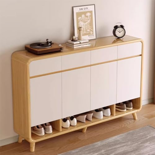 6 Tier Wooden Shoe Cabinet,Storage Cabinet with Drawers Narrow Shoe Cabinet S...