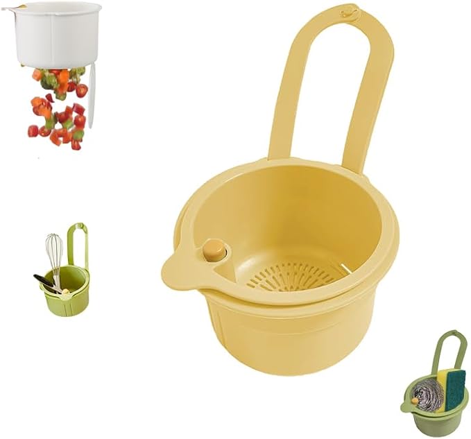 Sink Strainer Basket, Hanging Kitchen Sink Strainer Basket, Press to Dump by Unknown