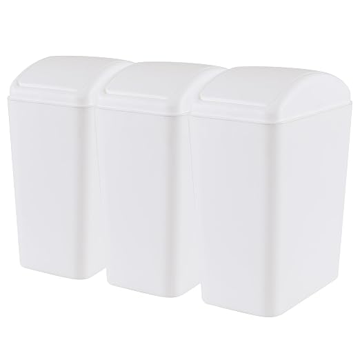 4.5 Gallon Plastic Swing Top Garbage Can, Swing Lid Trash Bins by Qqbine