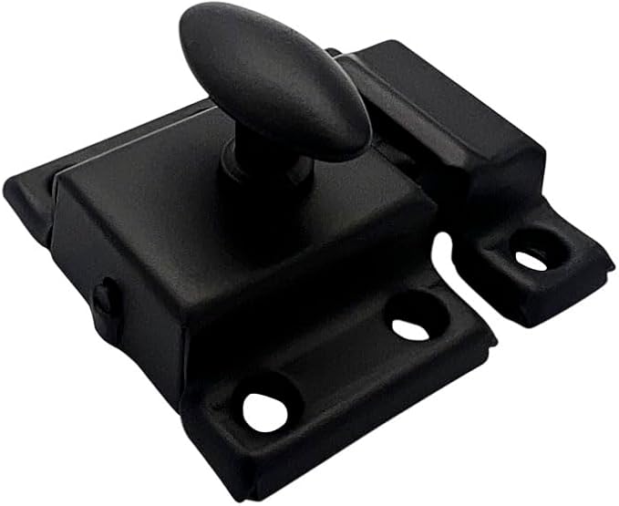 QCAA Oval Turn Cabinet Latch, for Cupboard & Other Furniture, Matte Black by QCAAHardware